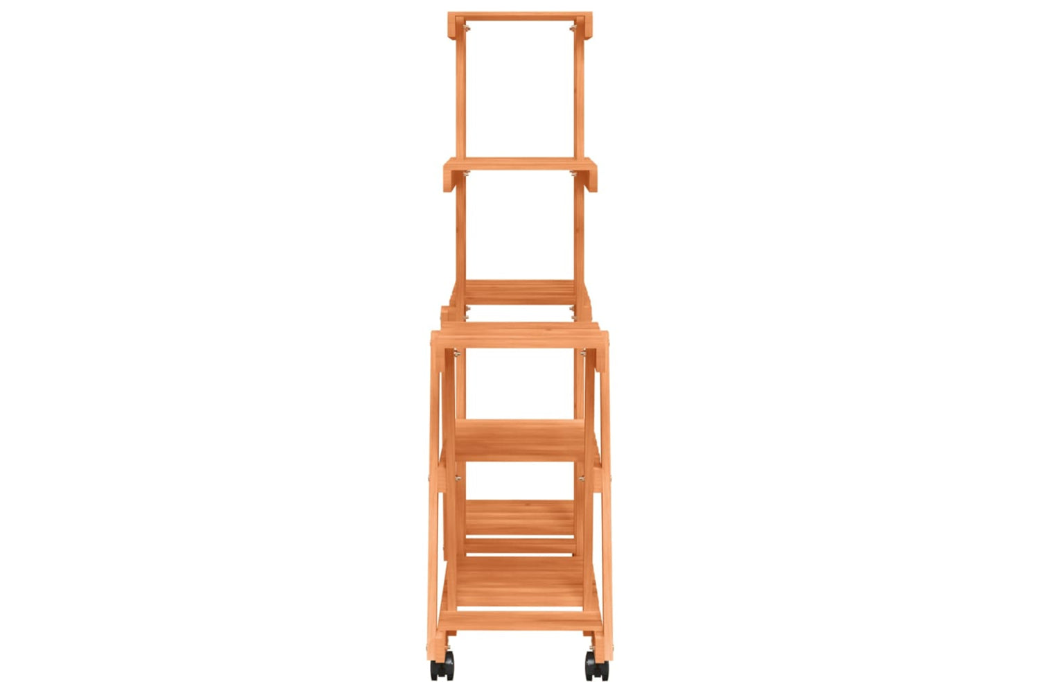 vidaXL 362882 Flower Stand With Wheels 95x25x101cm Solid Wood Fir-4