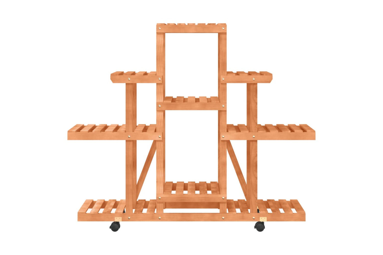 vidaXL 362852 Flower Stand With Wheels 110x25x101cm Solid Wood Fir-4