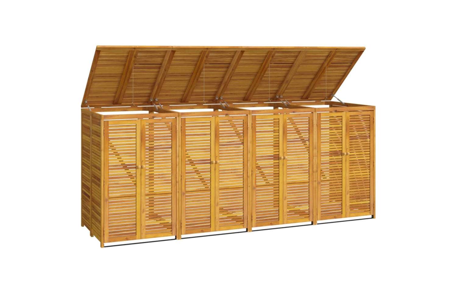 vidaXL 3155241 Quadruple Garbage Bin Shed 280x89x117cm Solid Wood Acacia-2