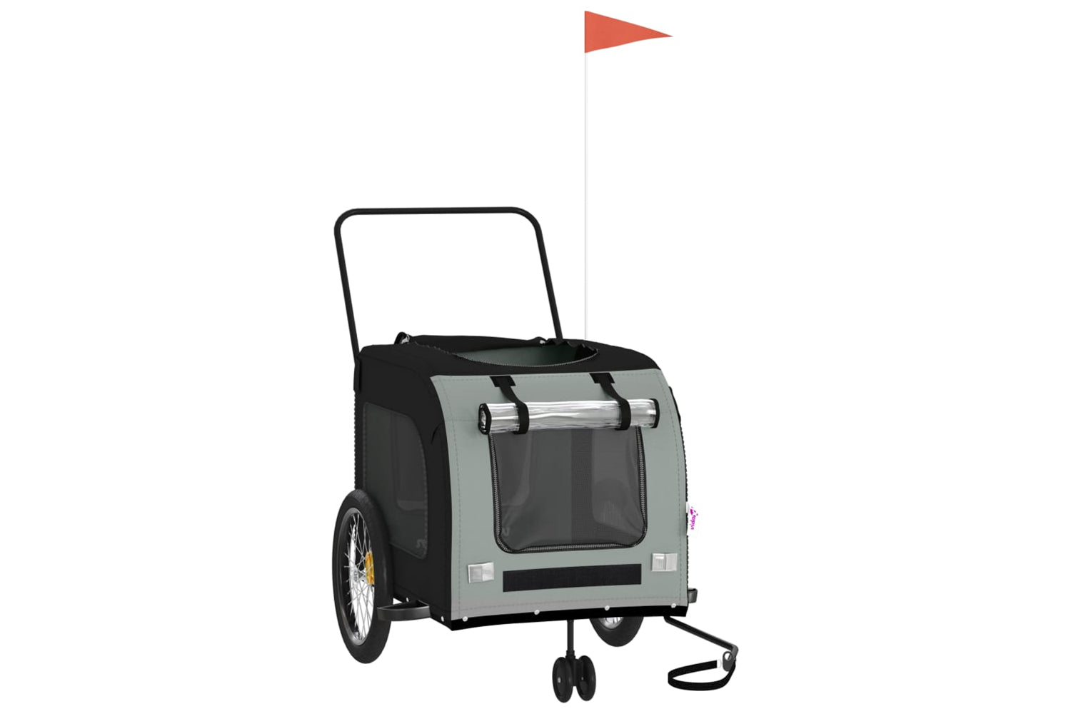 Vidaxl 93860 Pet Bike Trailer Black And Grey Oxford Fabric And Iron-2