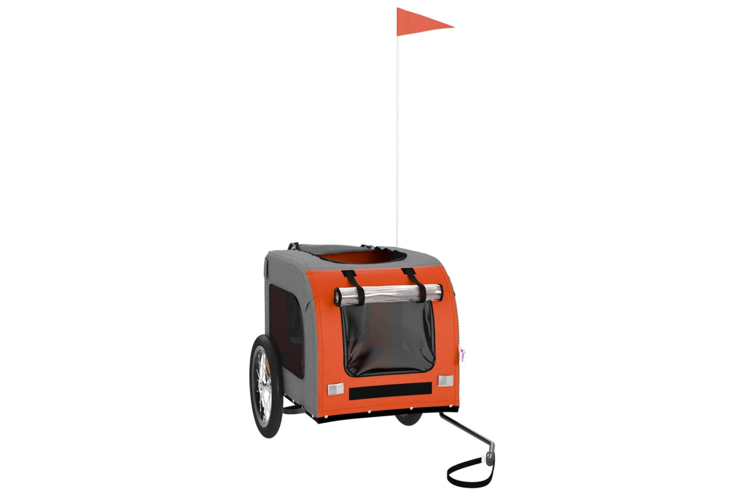 Vidaxl 93830 Pet Bike Trailer Orange And Grey Oxford Fabric And Iron-2