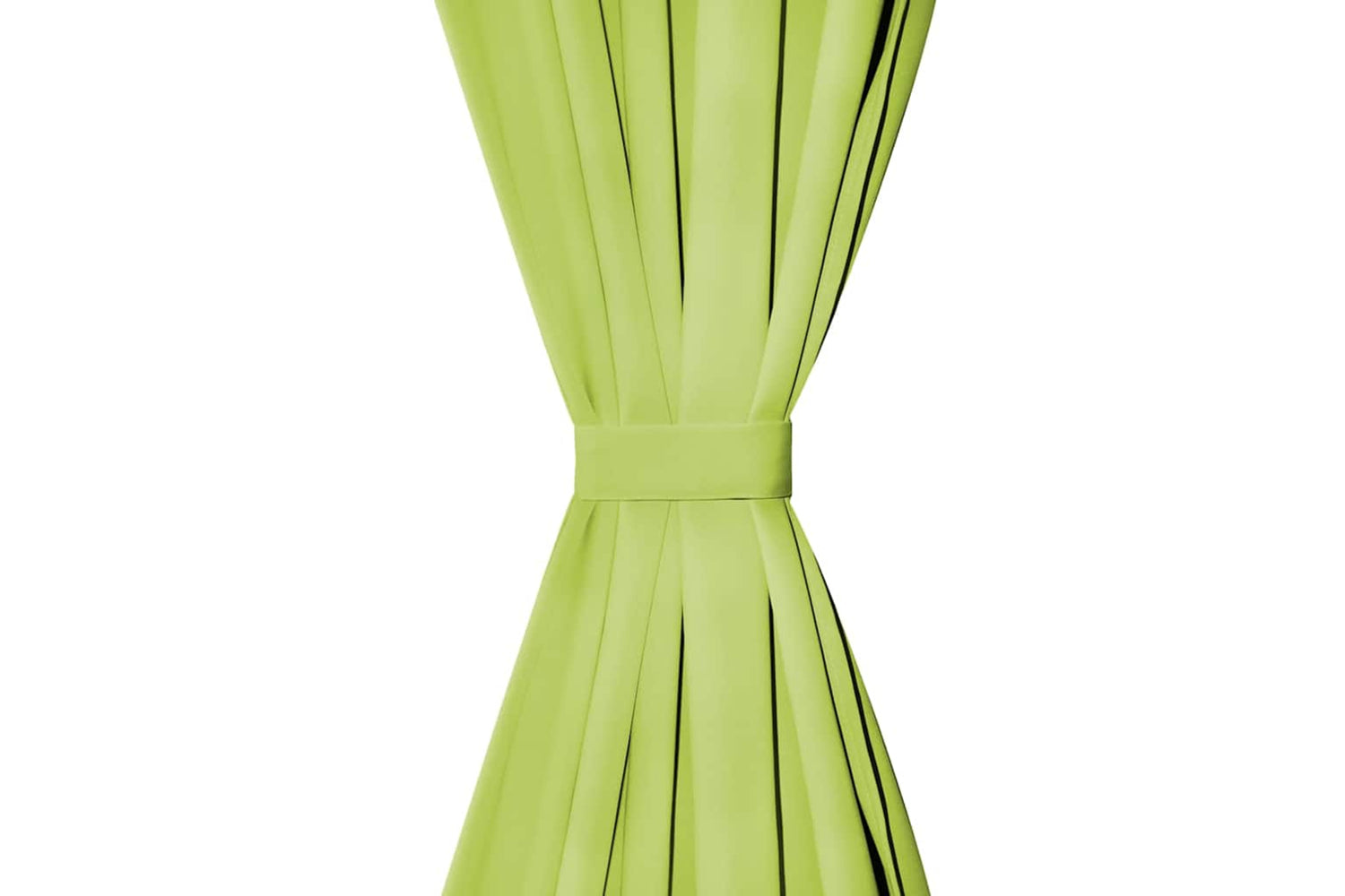 vidaXL 132222 Micro-satin Curtains 2 Pcs With Loops 140x175cm Green-3
