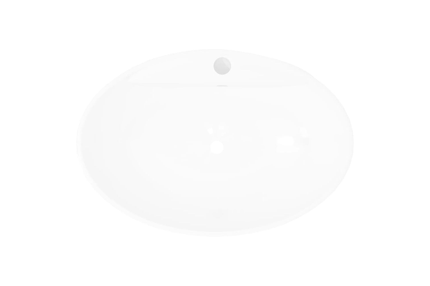 Vidaxl 140678 Luxury Ceramic Basin Oval With Overflow And Faucet Hole-2