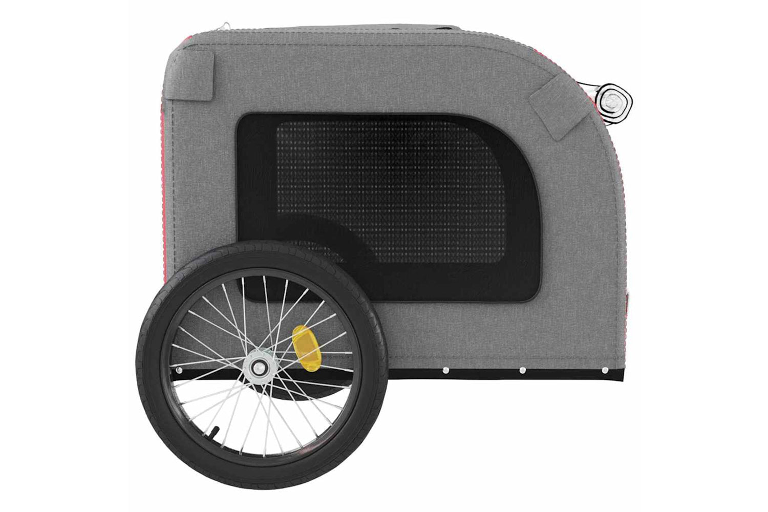 Vidaxl 93838 Pet Bike Trailer Red And Grey Oxford Fabric&iron-6