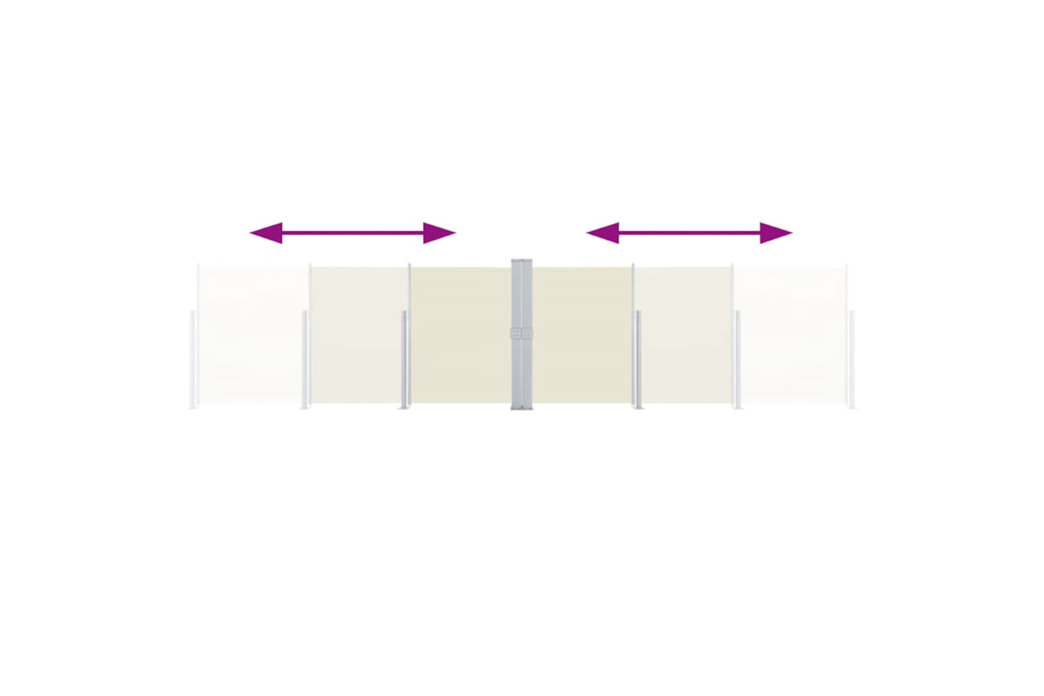 vidaXL 48455 Retractable Side Awning Cream 140x600cm-5