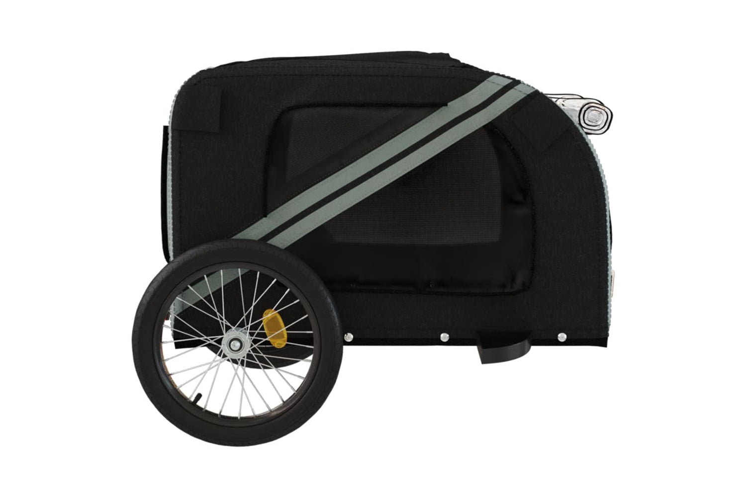 Vidaxl 93881 Pet Bike Trailer Black And Grey Oxford Fabric And Iron-6