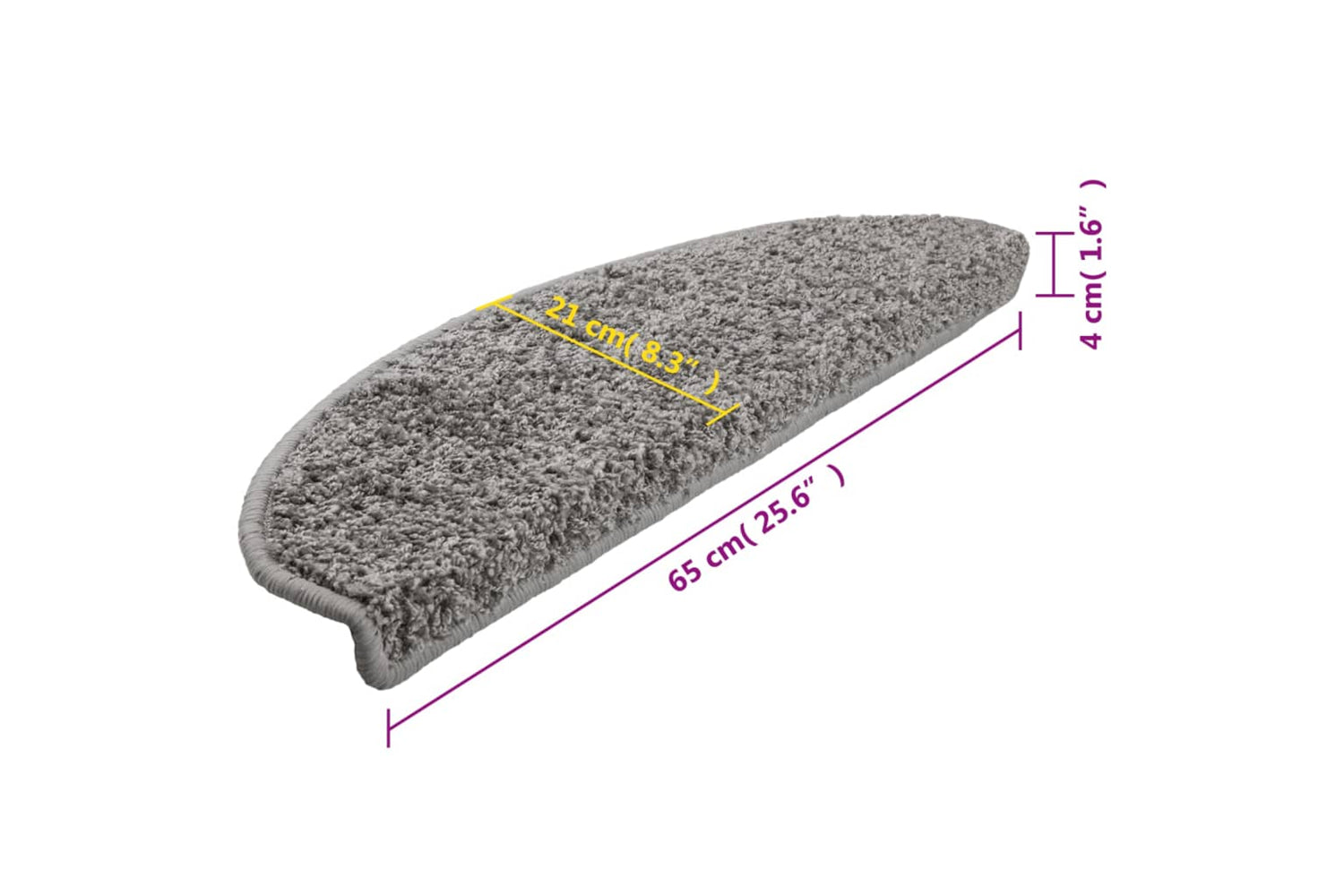 vidaXL 133900 Carpet Stair Treads 15 Pcs Grey 65x21x4cm-8