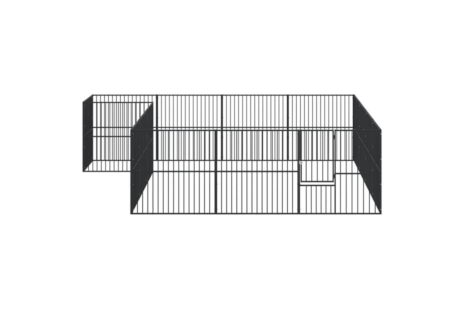 Vidaxl 3209559 Dog Playpen 16 Panels Black Galvanised Steel-3