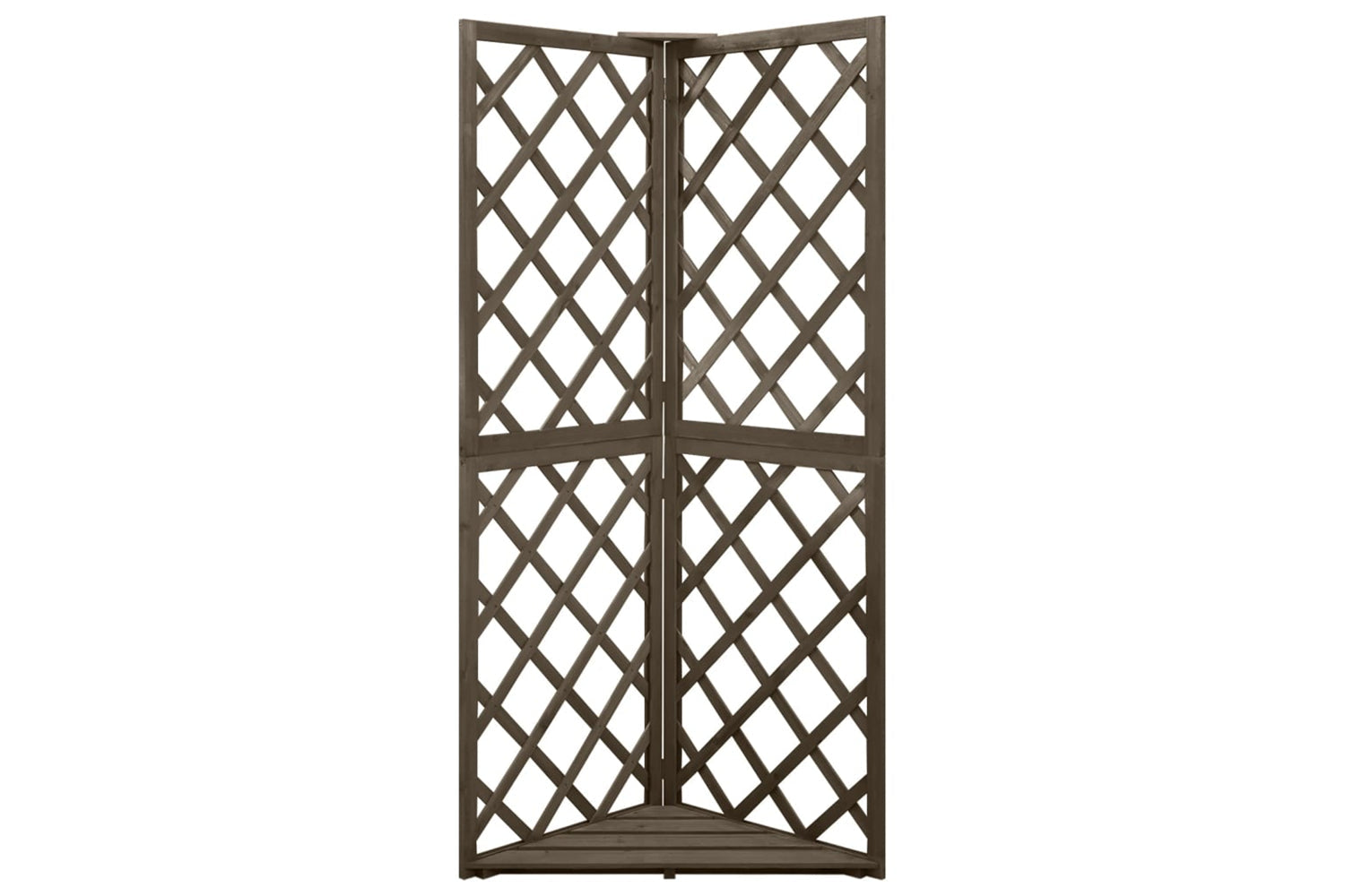 vidaXL 316408 Corner Trellis Grey 50x50x145cm Solid Fir Wood-2