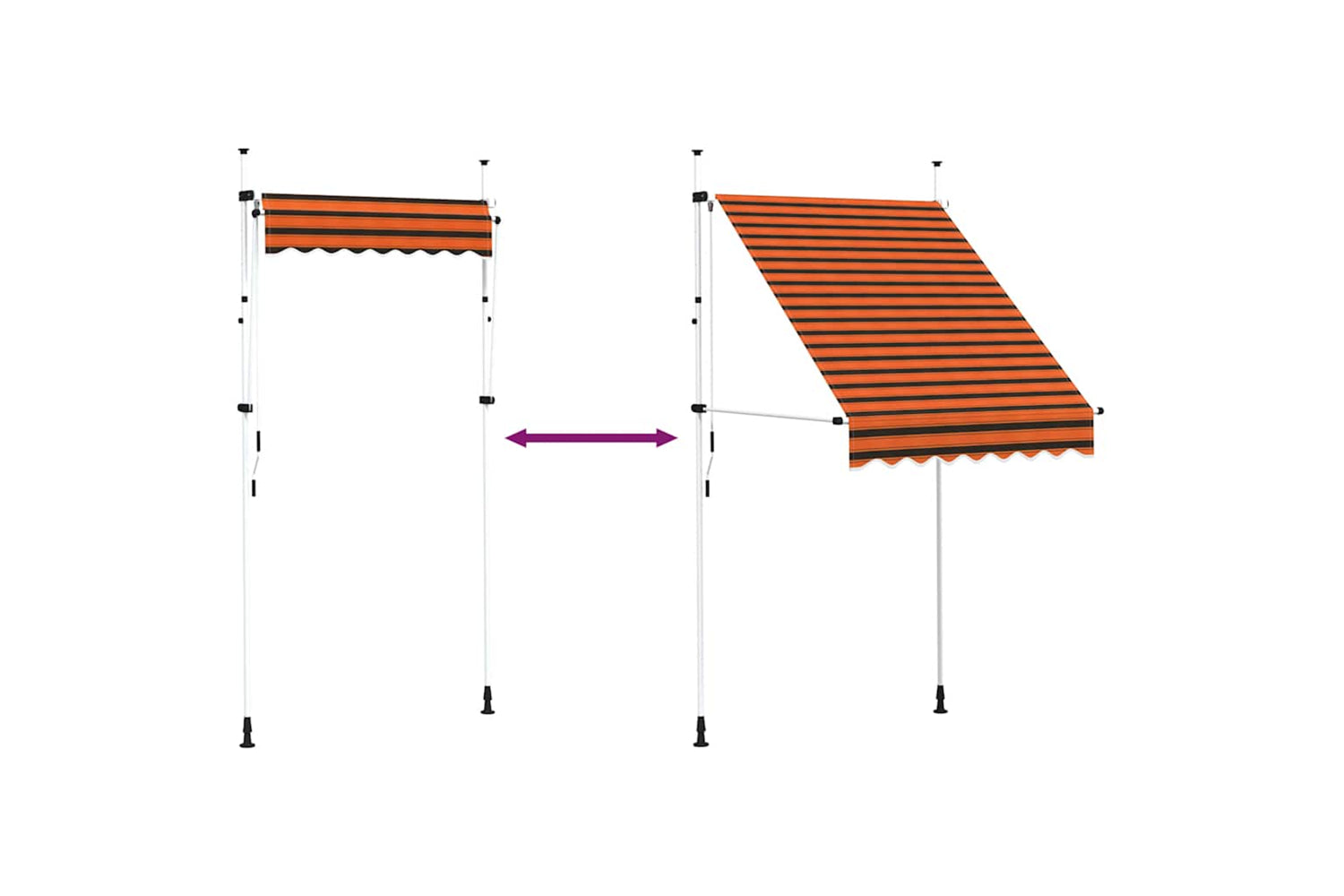 vidaXL 145835 Manual Retractable Awning 150cm Orange And Brown-5
