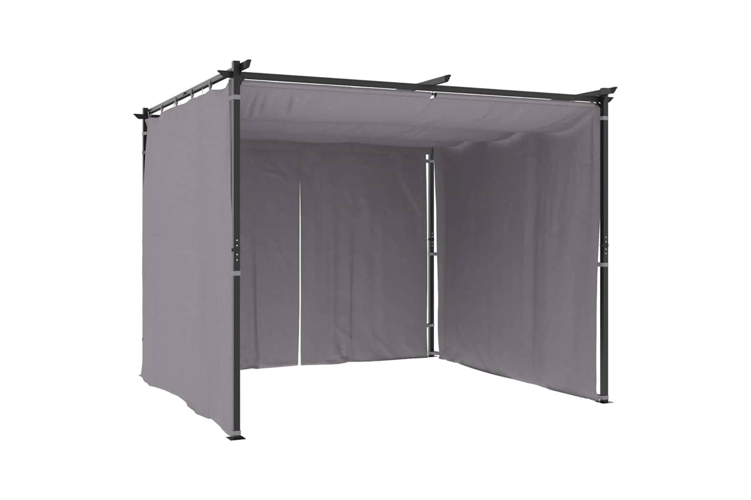 Vidaxl Gazebo With Curtains 3x3 M Anthracite Steel-4