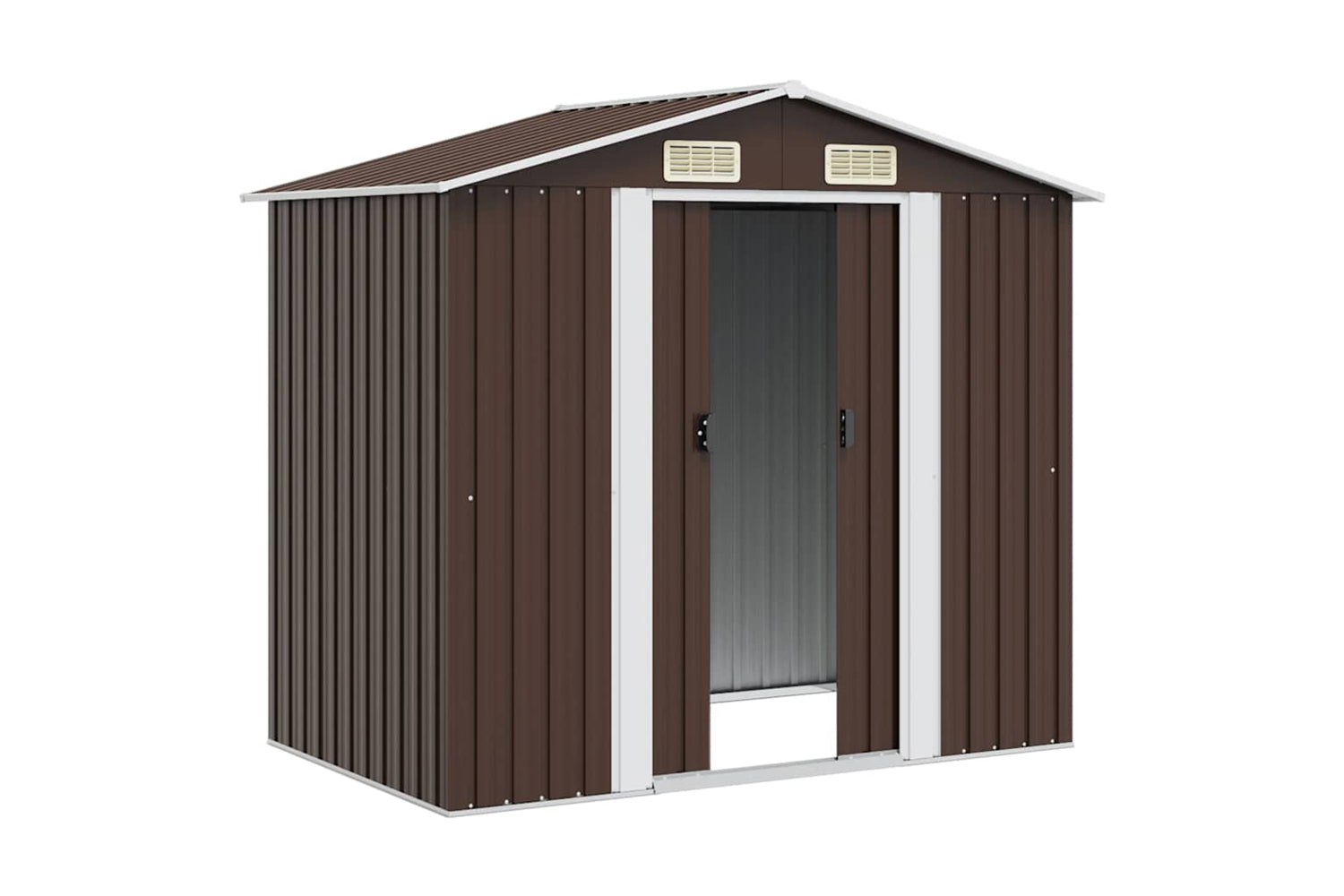 vidaXL 47029 Garden Storage Shed Brown 204x132x186cm Steel-4