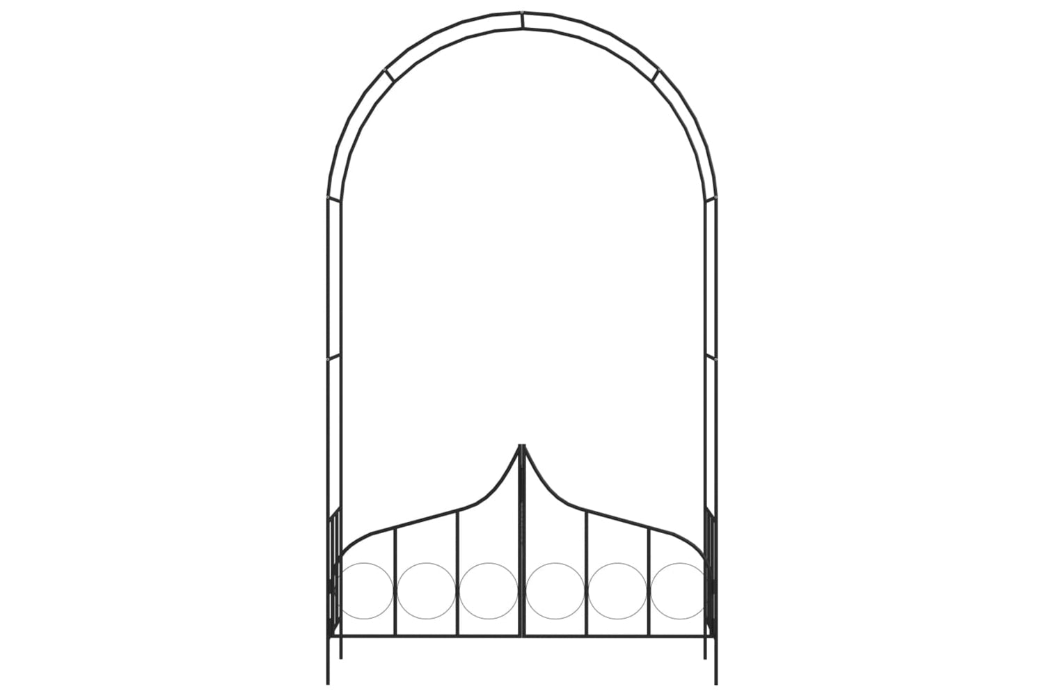 vidaXL 47092 Garden Arch With Gate Black 138x40x238cm Iron-2