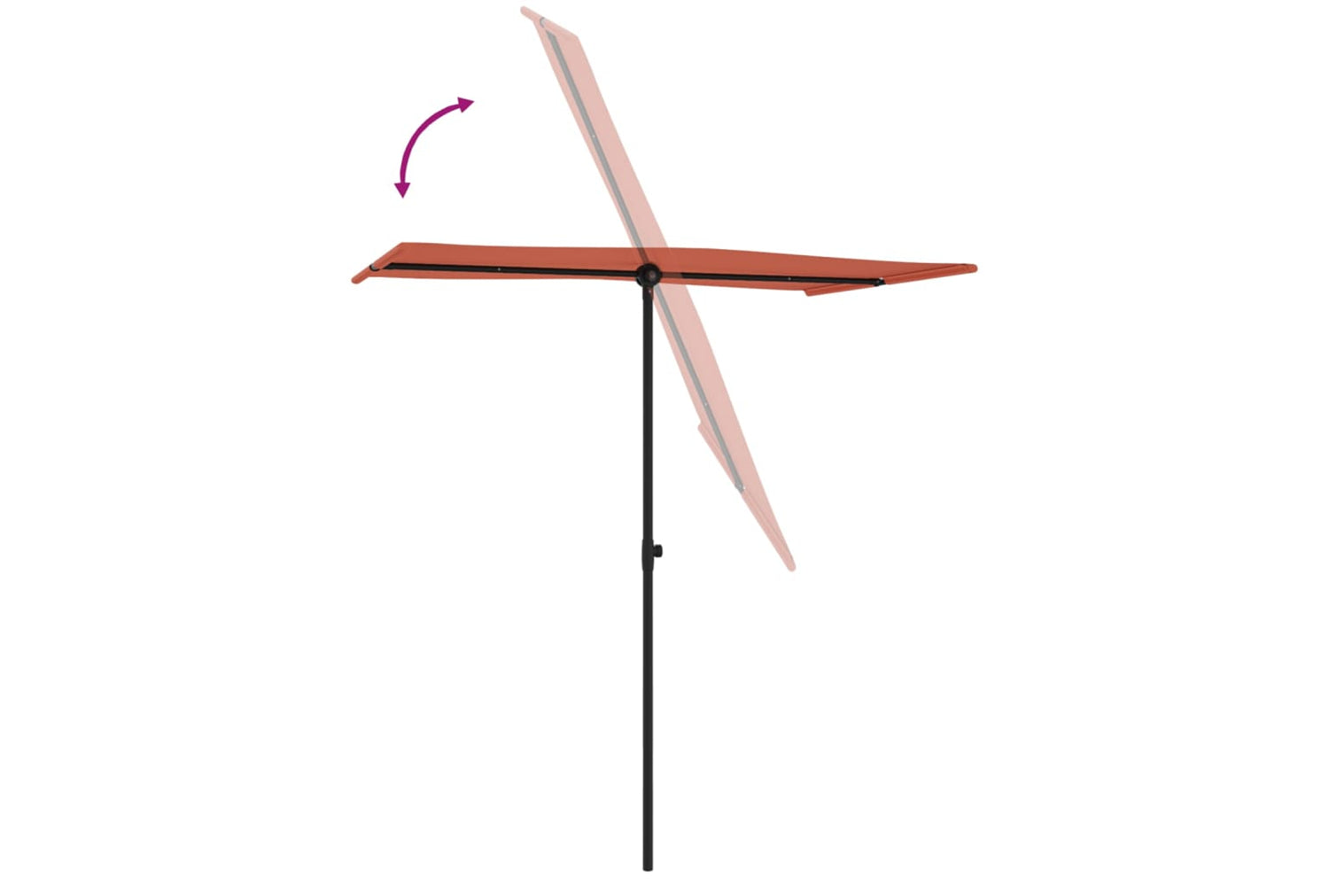 vidaXL 47333 Outdoor Parasol With Aluminium Pole 180x110cm Terracotta-5