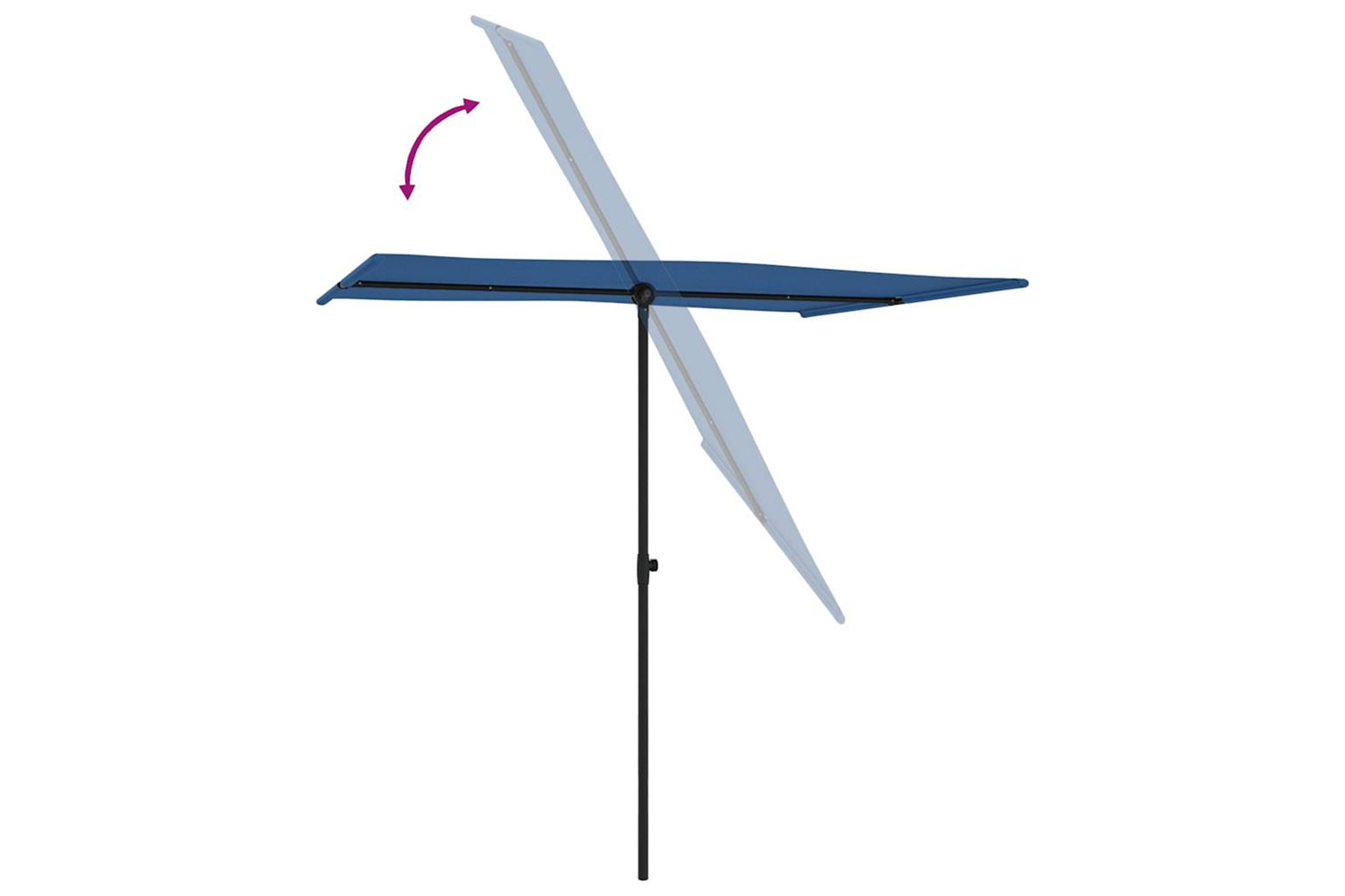Vidaxl 47343 Outdoor Parasol With Aluminium Pole 2x1.5 M Azure Blue-5