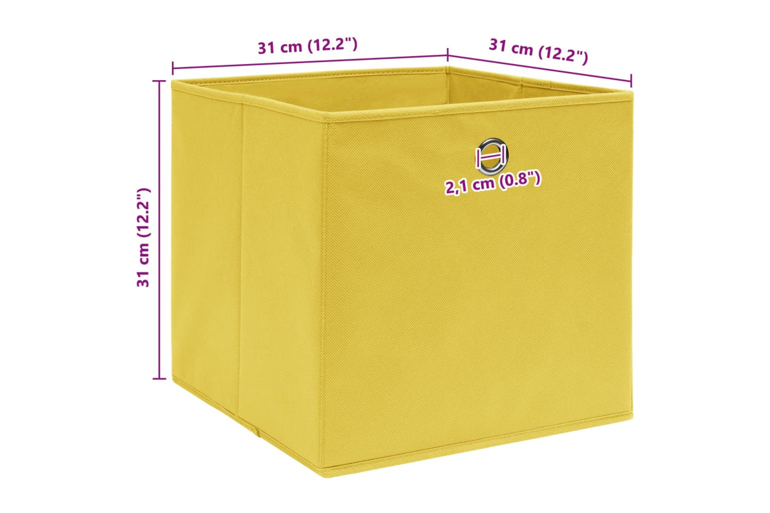 Vidaxl 288367 Storage Boxes 10 Pcs Yellow 32x32x32 Cm Fabric-5