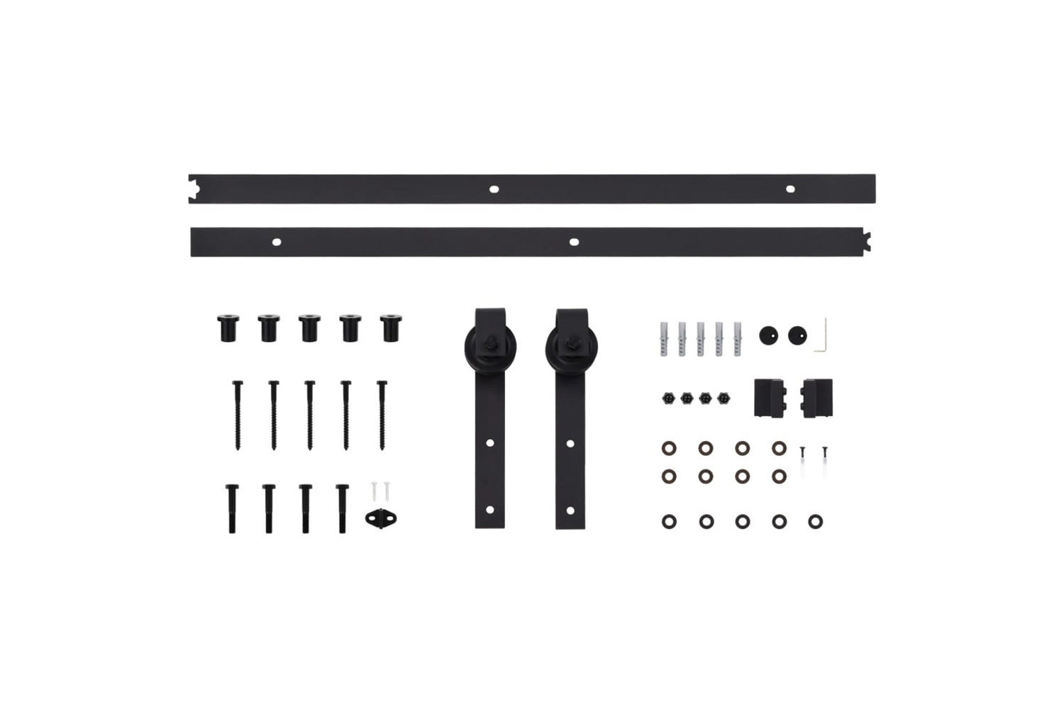 vidaXL Sliding Door Skien Hardware Kit 183cm Steel Black-5