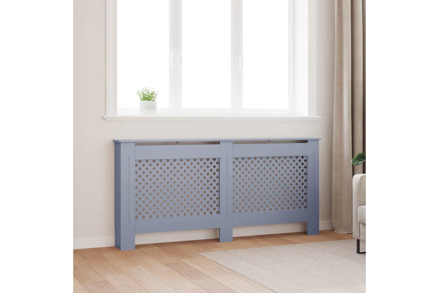 vidaXL Radiator Cover Anthracite 172x19x81.5cm Mdf-7