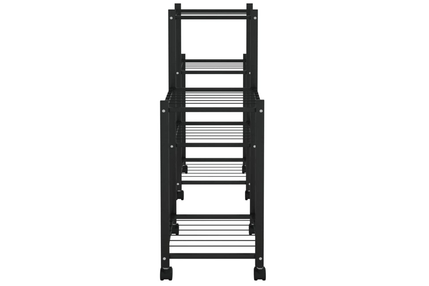 vidaXL 343126 Flower Stand With Wheels 83x25x63.5cm Black Iron-3