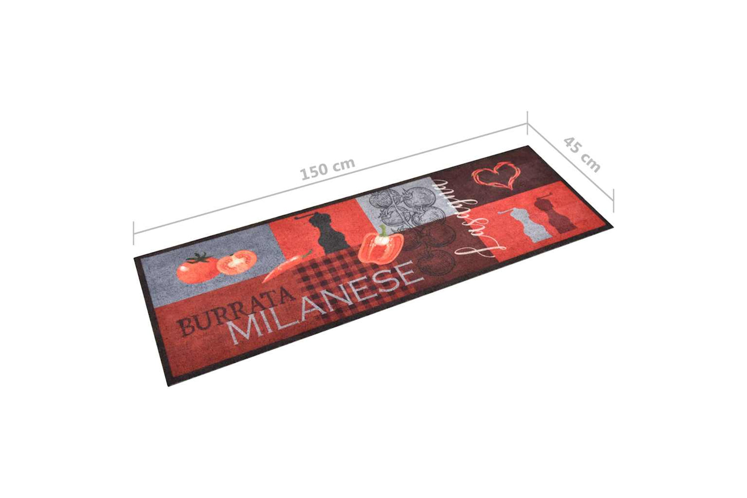 vidaXL 315976 Kitchen Carpet Washable Tomatoes 45x150cm-5