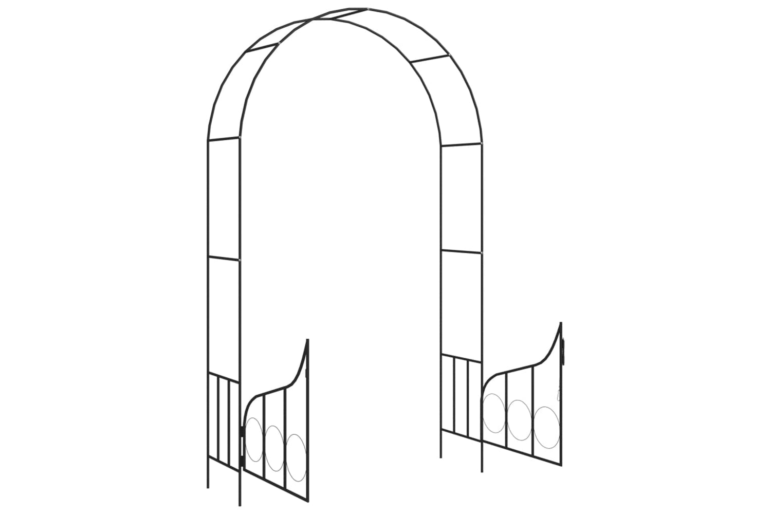 vidaXL 47092 Garden Arch With Gate Black 138x40x238cm Iron-5