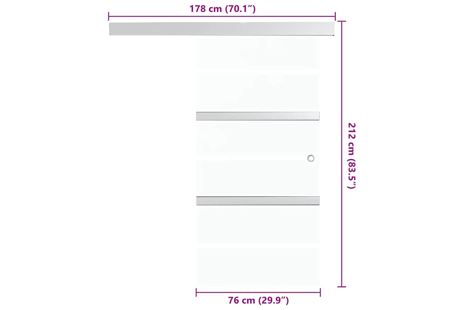 Vidaxl Sliding Door Esg Glass And Aluminium 76x212 Cm Silver-7