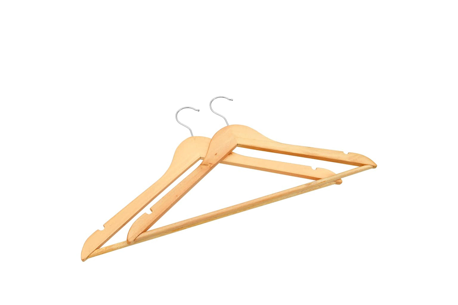 vidaXL 289912 50 Pcs Clothes Hanger Set Non-slip Hardwood-4