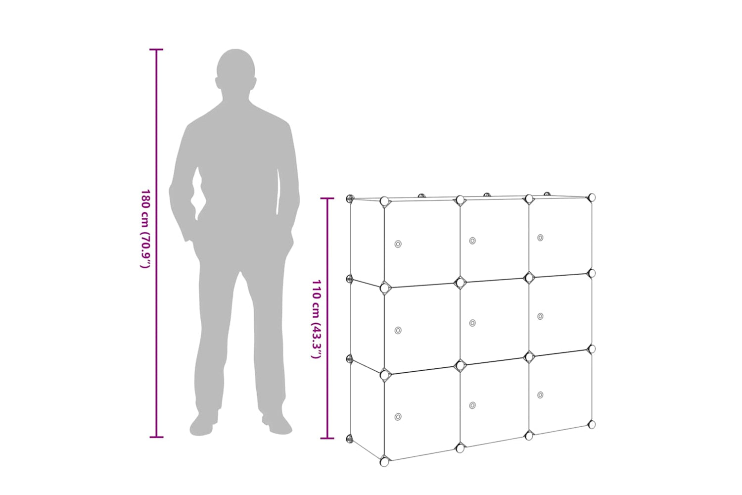 Vidaxl 244924 Storage Cube Organiser With 9 Compartments Black And White-8
