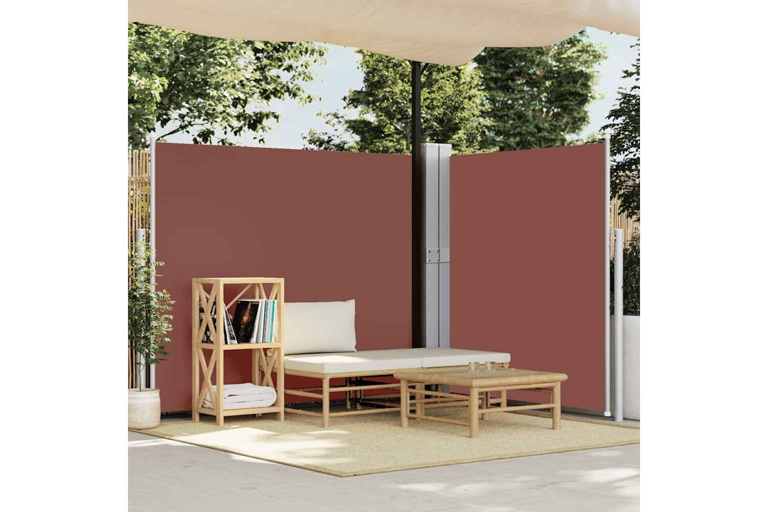 vidaXL 313396 Patio Retractable Side Awning 170x1200cm Brown-2
