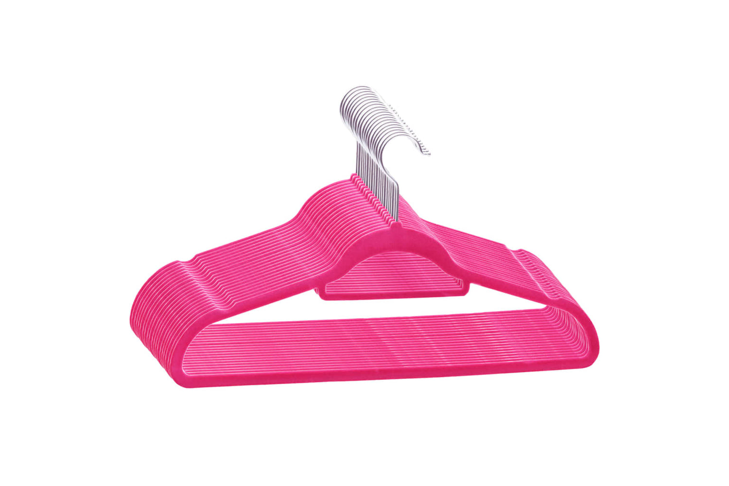 Vidaxl 289923 20 Pcs Clothes Hanger Set Anti-slip Pink Velvet-2