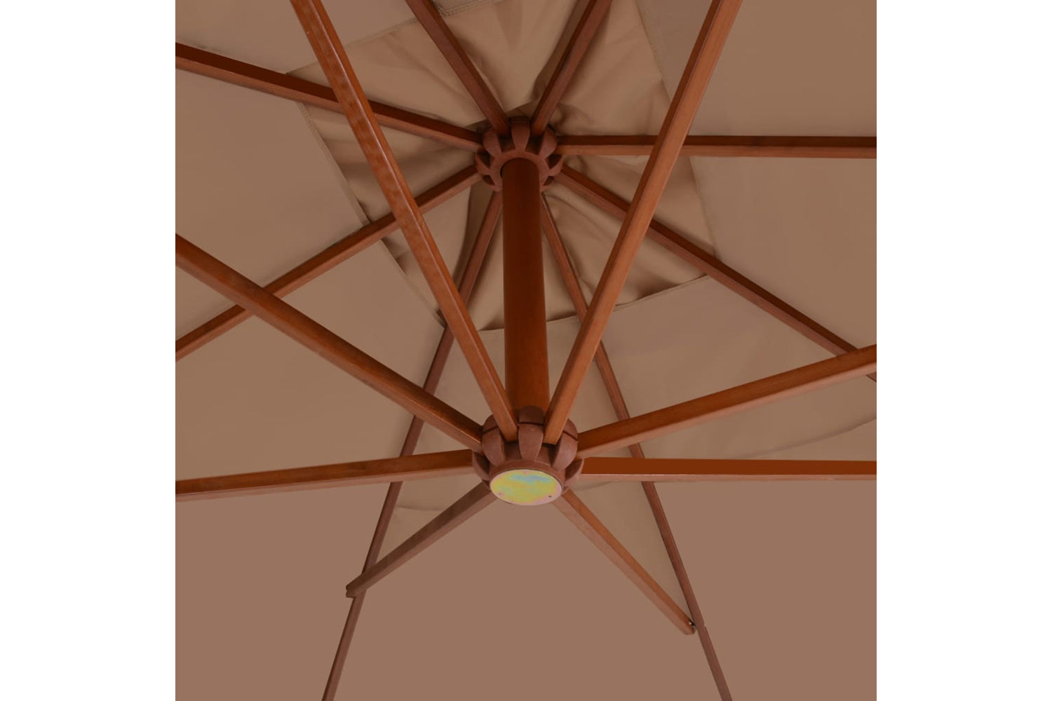 vidaXL 44492 Cantilever Umbrella With Wooden Pole 400x300cm Taupe-4