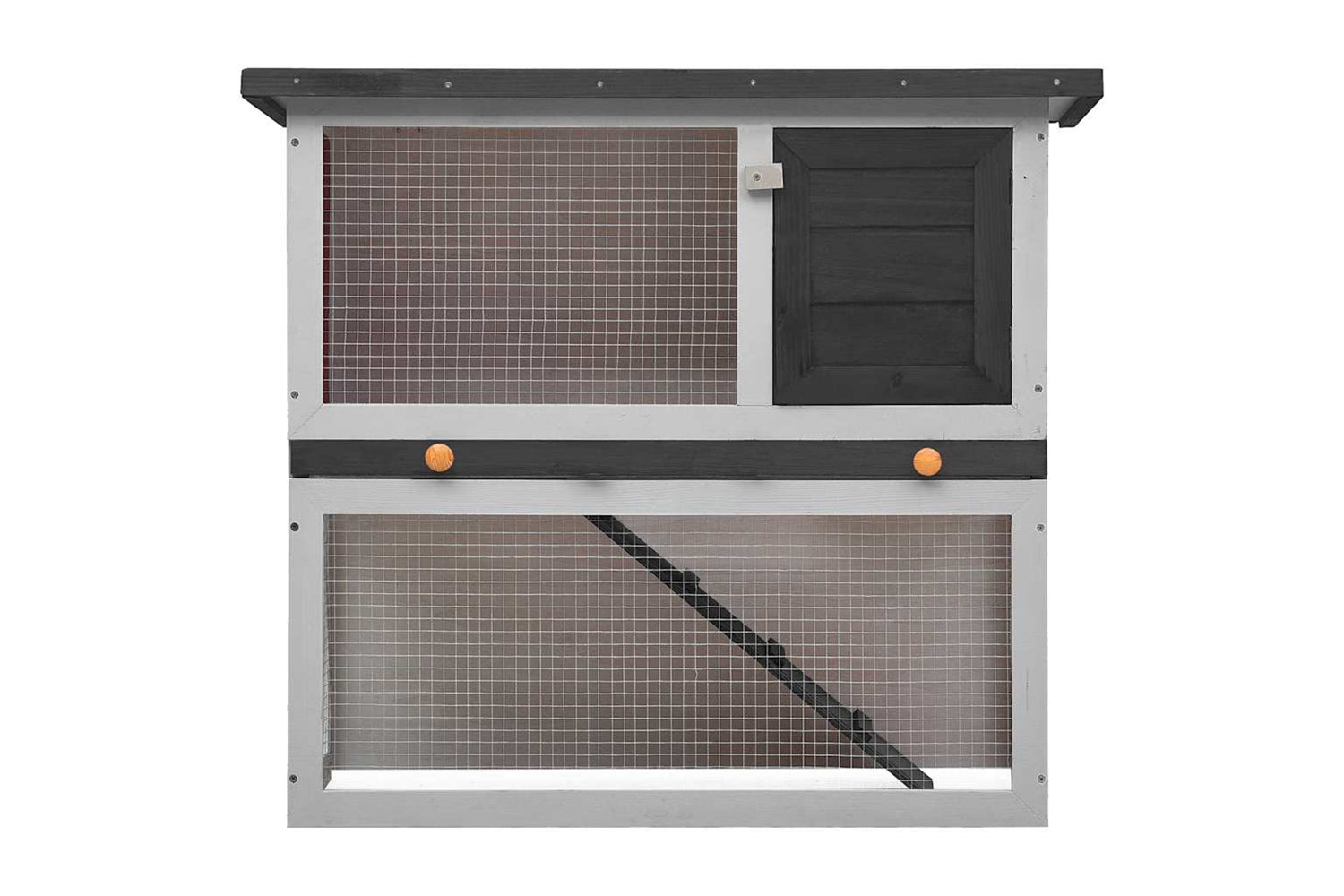 Vidaxl 170831 Outdoor Rabbit Hutch 1 Door Grey Wood-3