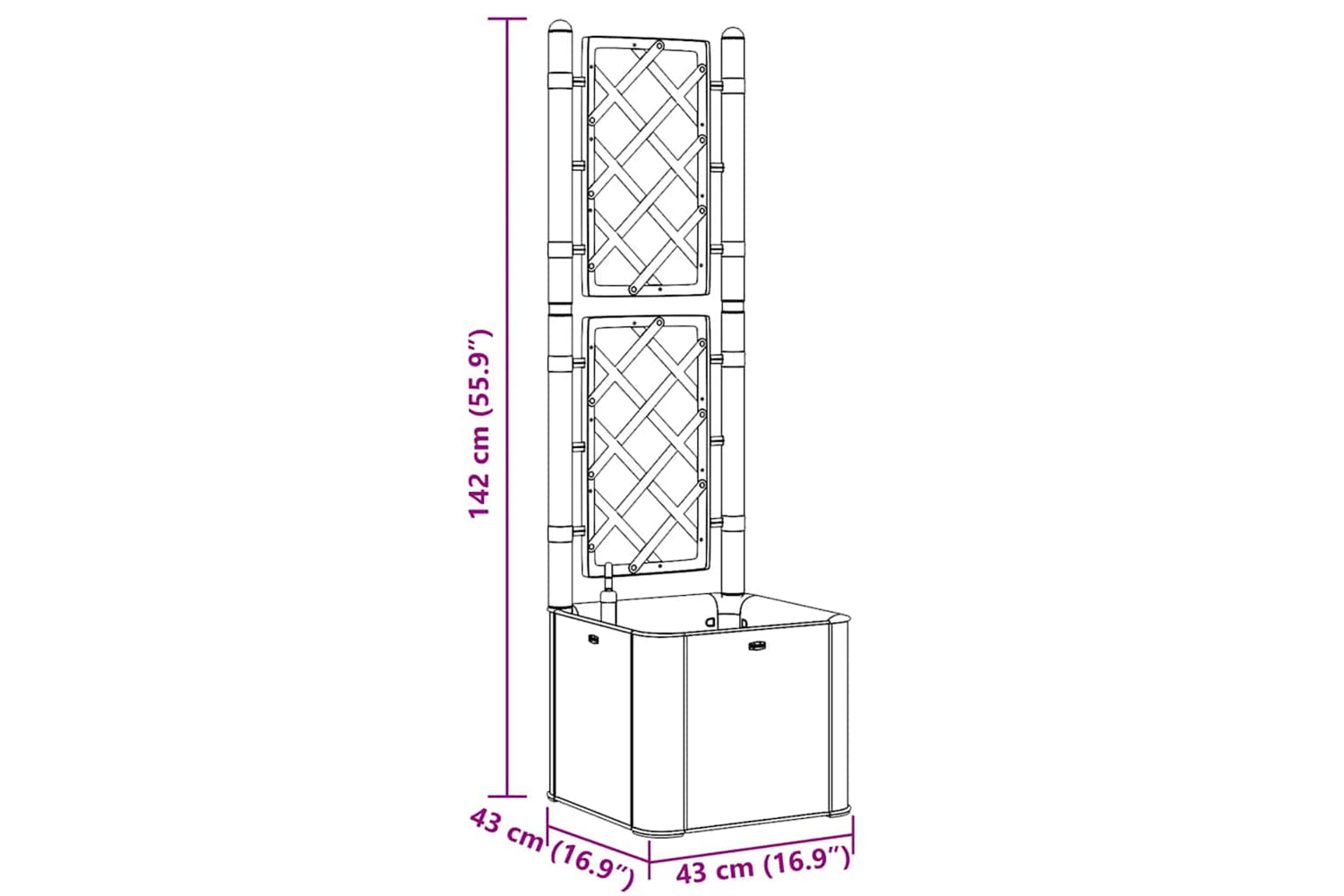 Vidaxl 313964 Garden Raised Bed With Trellis And Self Watering System Mocha-8