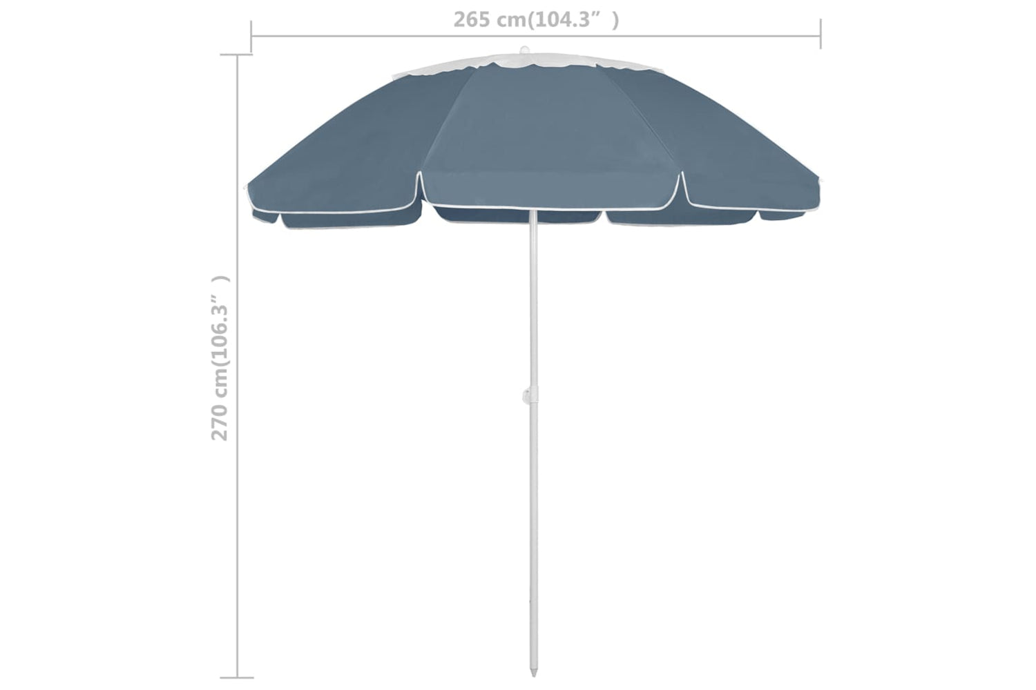 vidaXL 314716 Beach Umbrella Blue 300cm-7