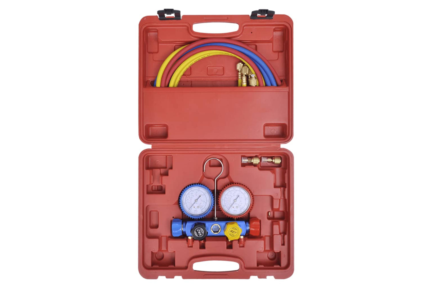 Vidaxl 141657 4-way Manifold Gauge Set In Tool Kit-7