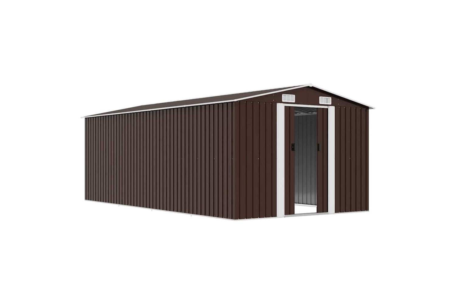 vidaXL 143351 Garden Shed 257x489x181cm Metal Brown-4