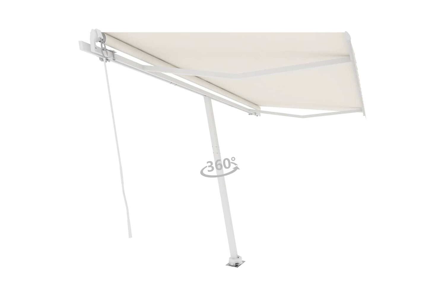 vidaXL 3069617 Freestanding Manual Retractable Awning 400x350cm Cream-2