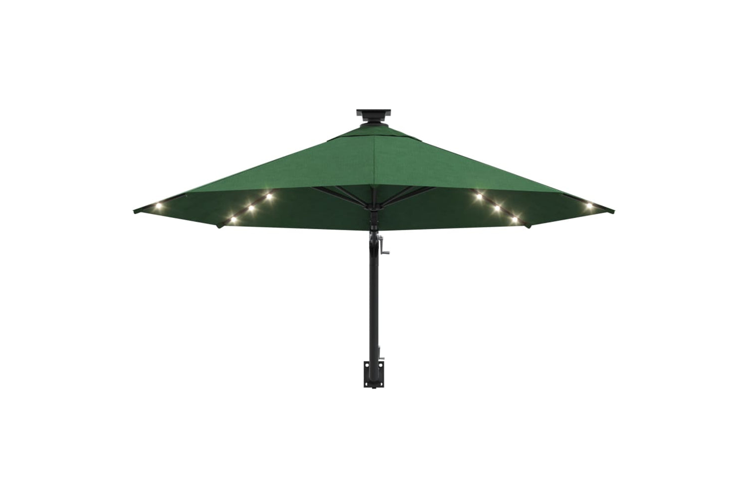 Vidaxl 312523 Wall-mounted Parasol With Leds And Metal Pole 300 Cm Green-4