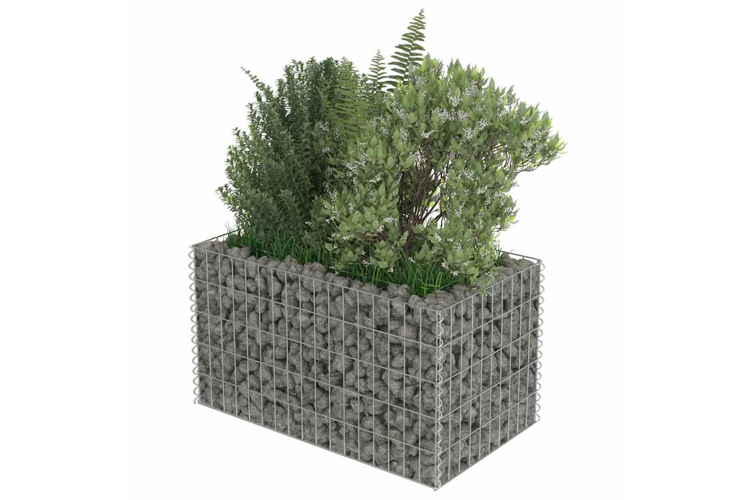 vidaXL 143569 Gabion Raised Bed Galvanised Steel 90x50x50cm-3