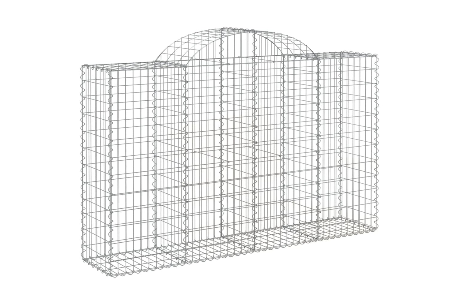 vidaXL 3146344 Arched Gabion Baskets 5 Pcs 200x50x120/140cm Galvanised Iron-2
