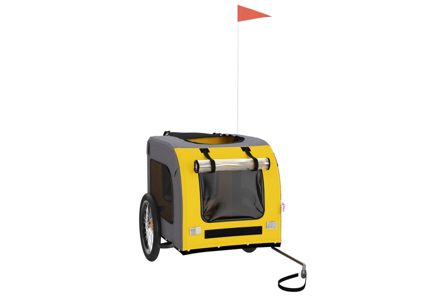 Vidaxl 93840 Pet Bike Trailer Yellow And Grey Oxford Fabric&iron-2