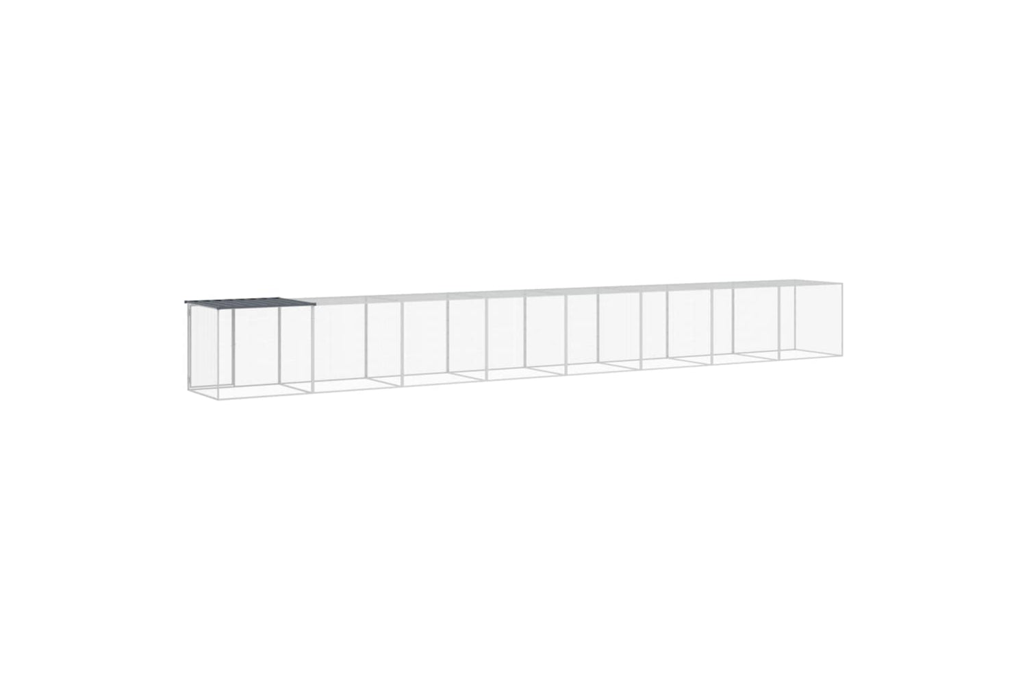 vidaXL 3189042 Chicken Cage With Roof Anthracite 803x98x90cm Galvanised Steel-4