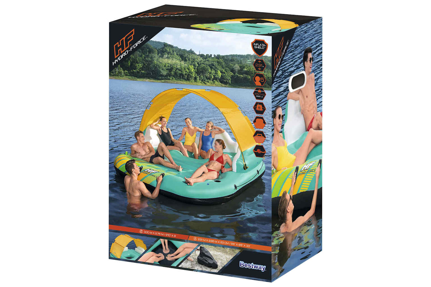 Bestway 92895 5-person Inflatable Island Sunny Lounge 291x265x83 Cm-3