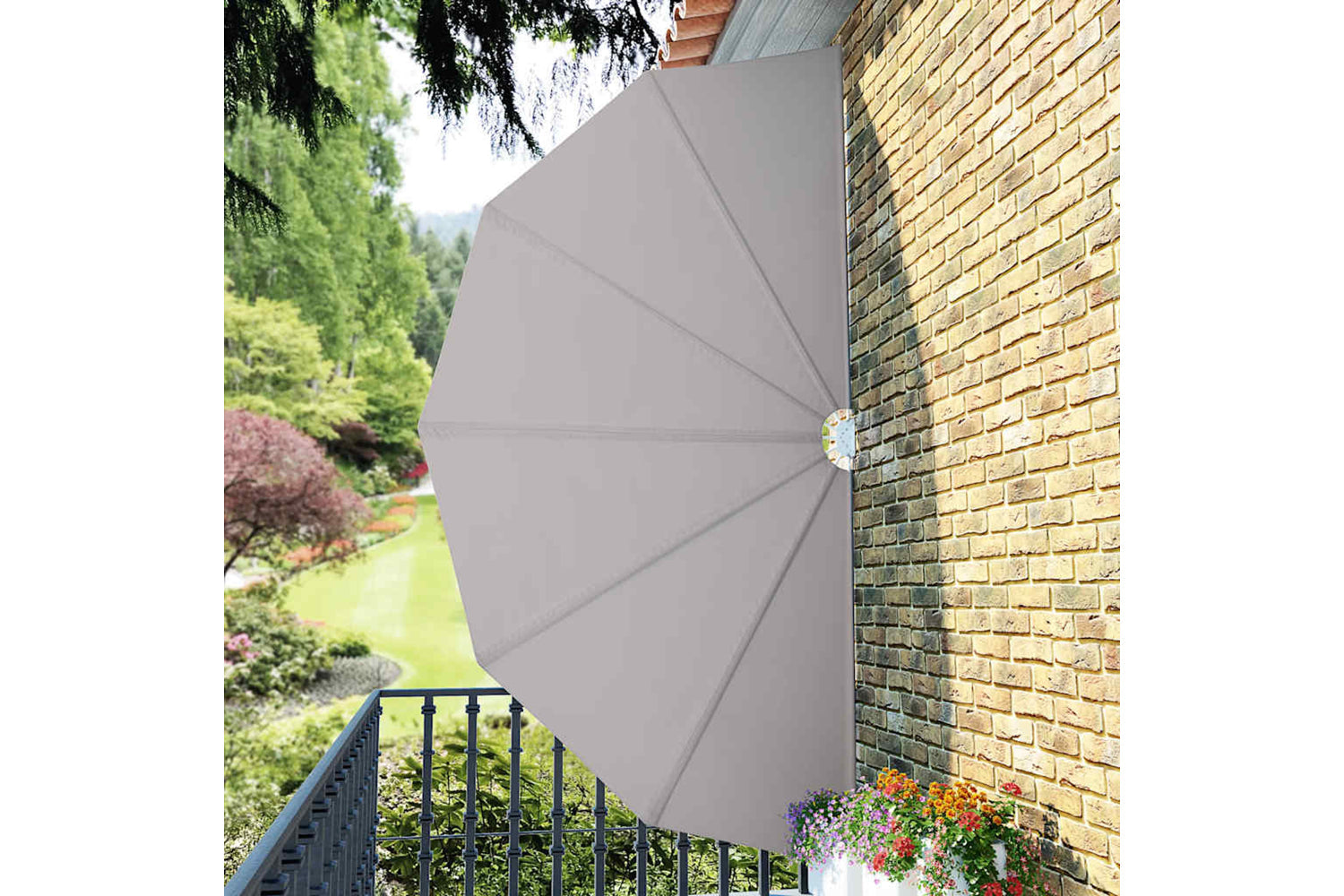 vidaXL 44578 Collapsible Terrace Side Awning Cream 200cm-3