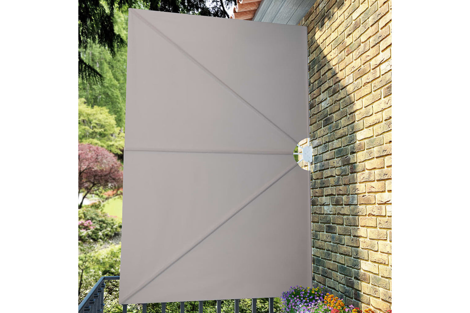 vidaXL 44569 Collapsible Terrace Side Awning Cream 300x200cm-3