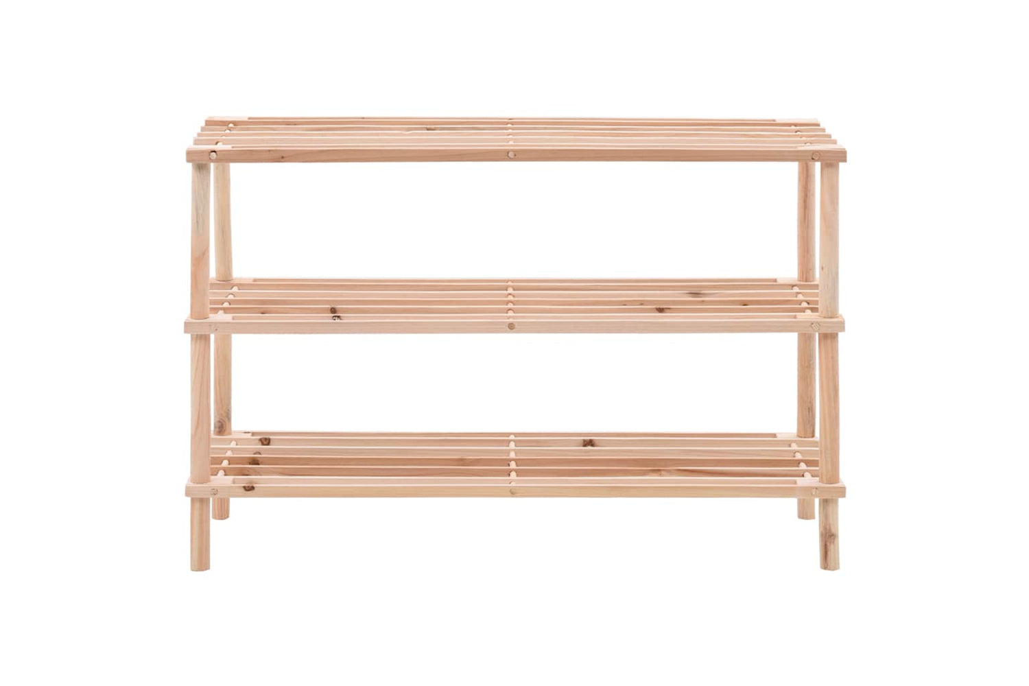 Vidaxl 285200 3-tier Shoe Rack Solid Fir Wood-2