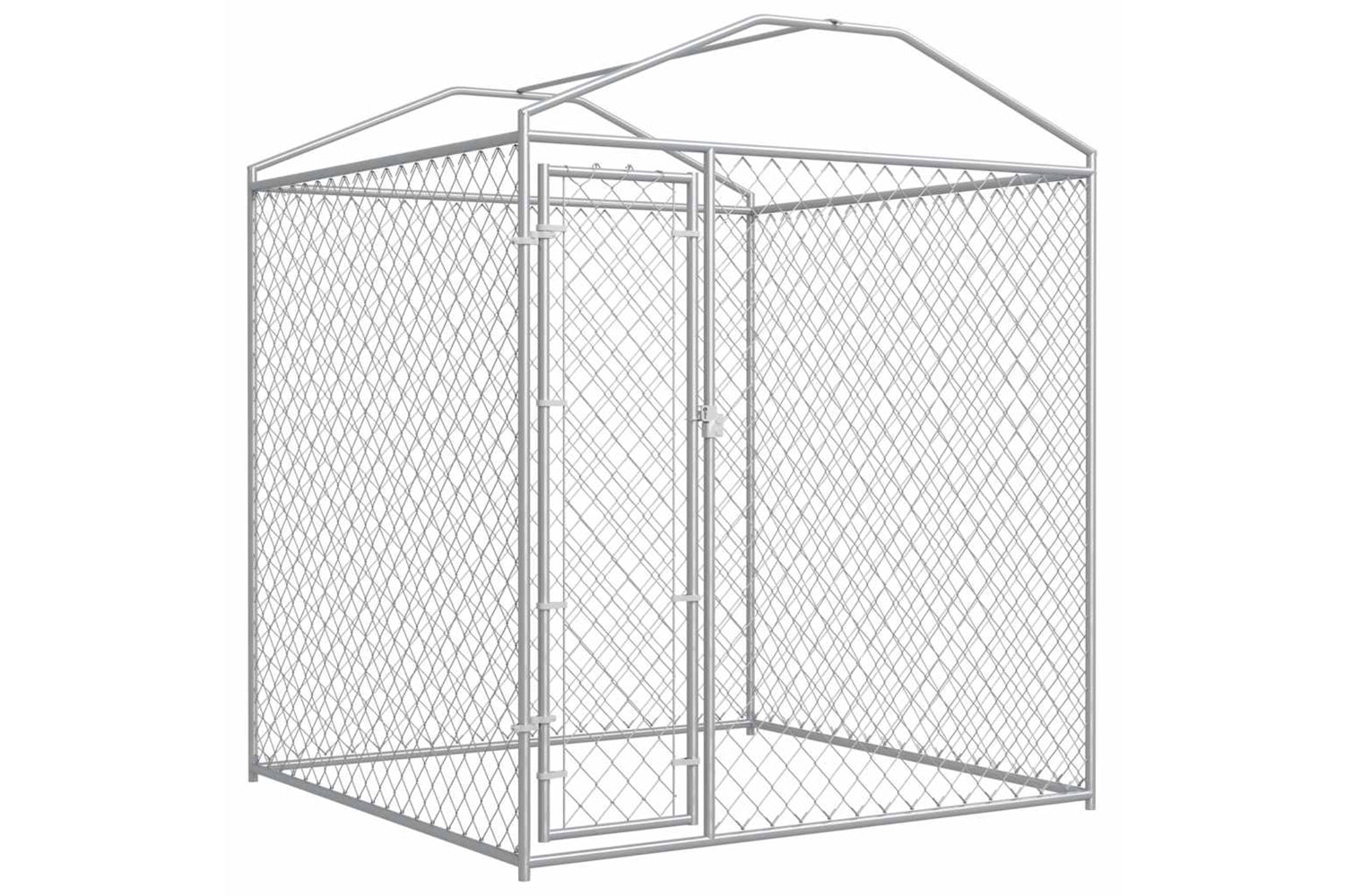 Vidaxl Outdoor Dog Kennel With Canopy Top 193x193x225 Cm-2