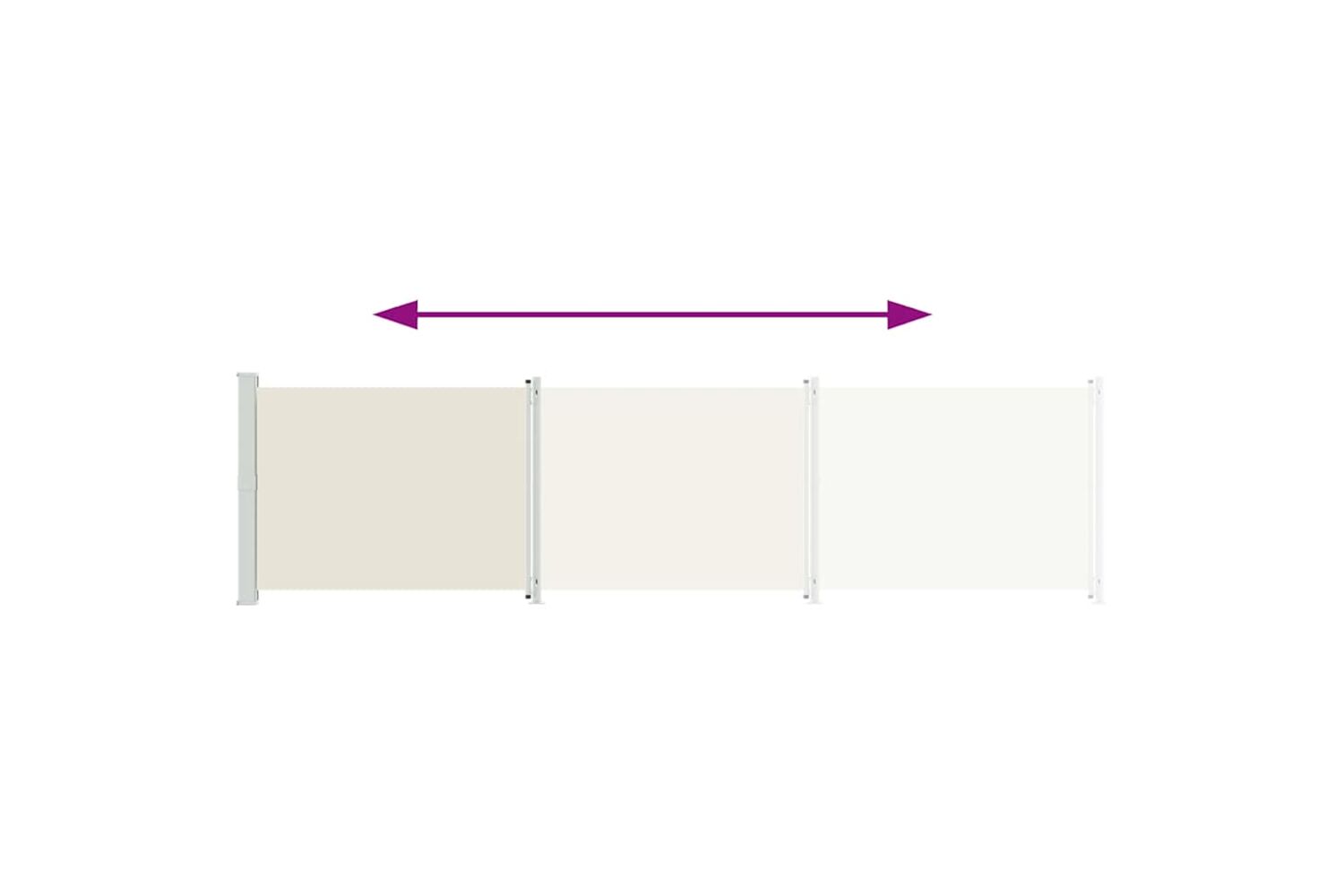 vidaXL Patio Retractable Side Awning 600x160cm Cream-6
