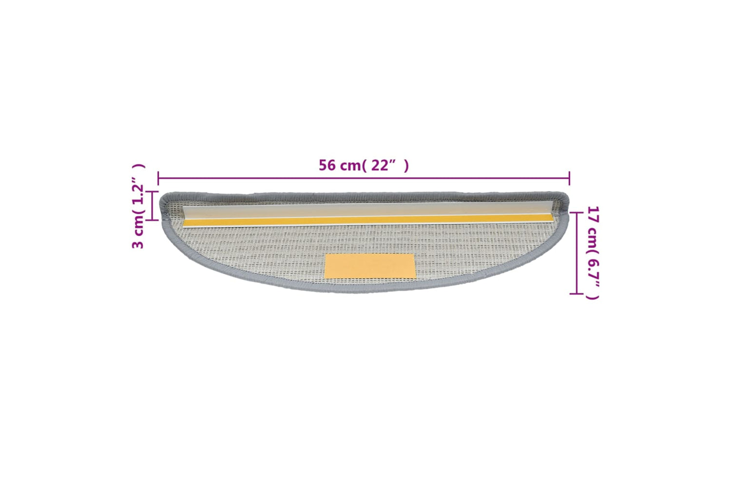 vidaXL 133892 Carpet Stair Treads 15 Pcs Grey 56x17x3cm-7