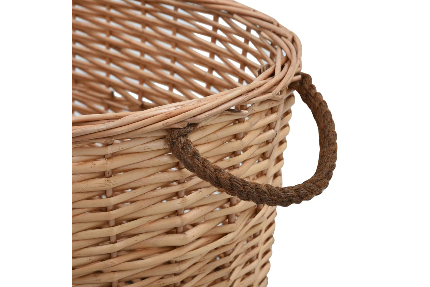 vidaXL Firewood Basket With Carrying Handles 58x42x29cm Natural Willow-4